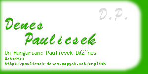 denes paulicsek business card